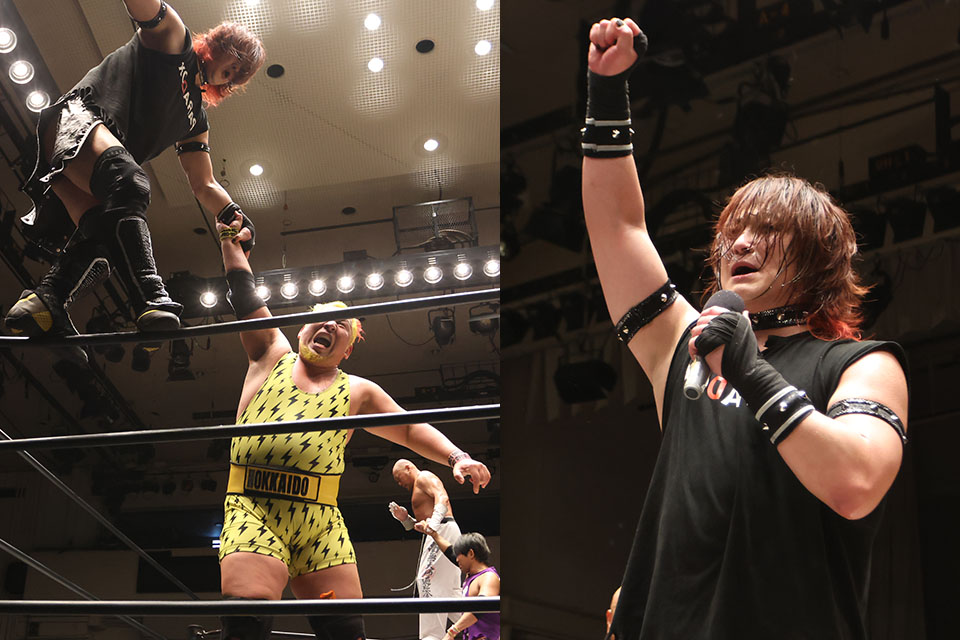 4/7【DRAGONGATE】ハルクがゆかりの選手たちと笑顔で20周年